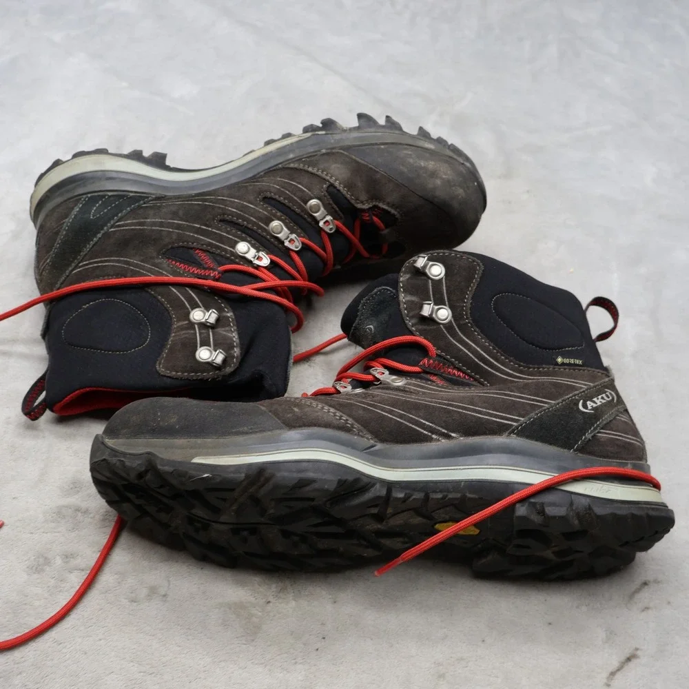 AKU Mens 10.5 Hiking Boots Black Suede Gore-Tex‎ Waterproof Trek Outdoor Lace Up